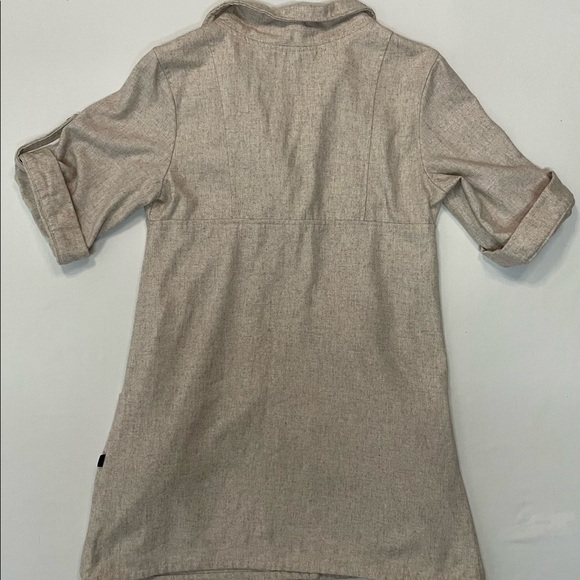 Katie Half sleeve Double Breasted Pea Coat, Beige, Size Small - Picture 3 of 8